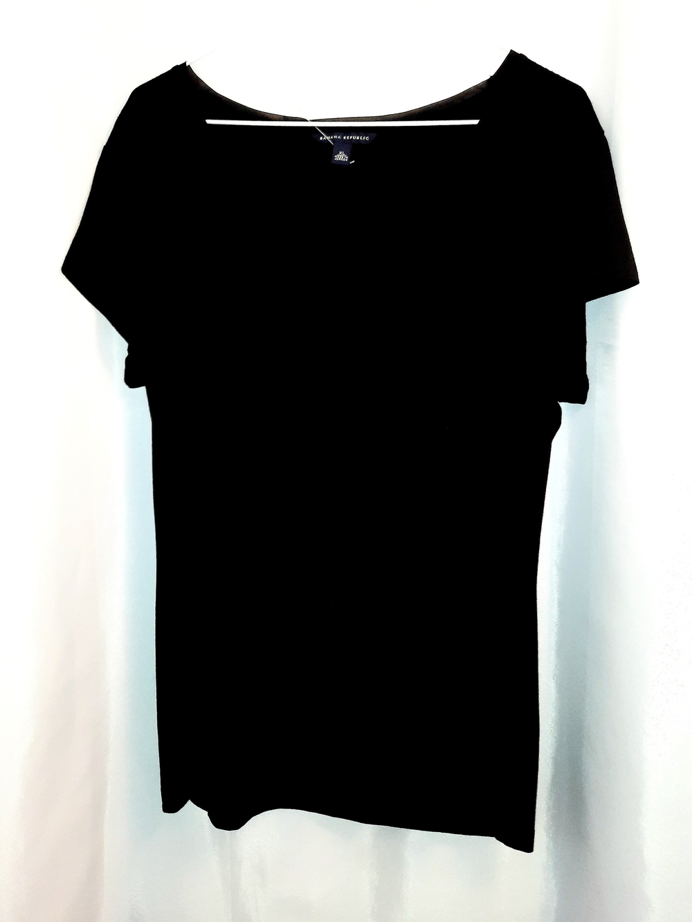 Banana Republic Black Short-Sleeve Scoop Neck Top Womens XL (NWT)